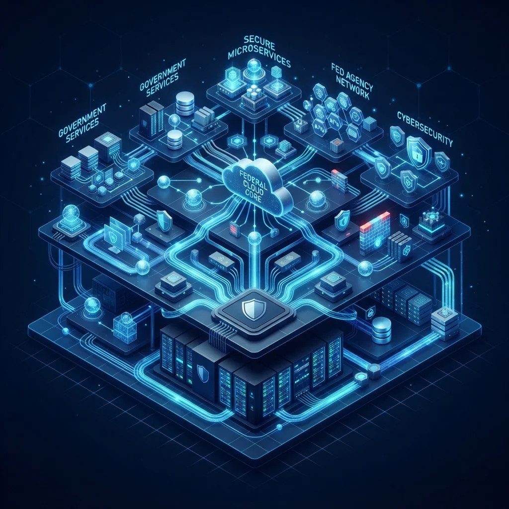 Federal enterprise cloud data architecture and secure microservices network